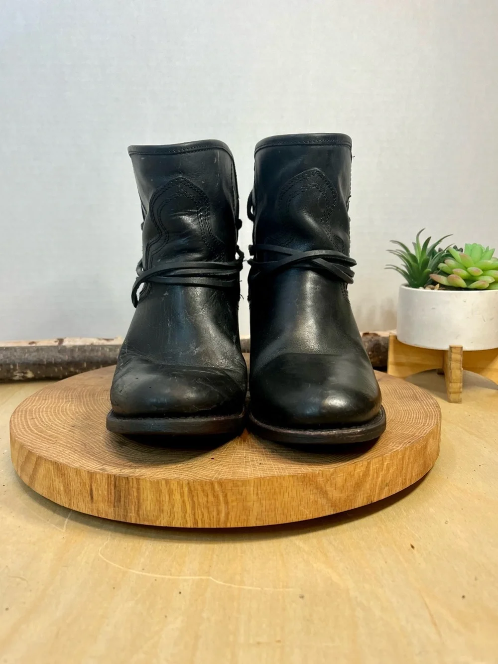 Freebird Pasey Black Heeled Ankle Boots Size 8